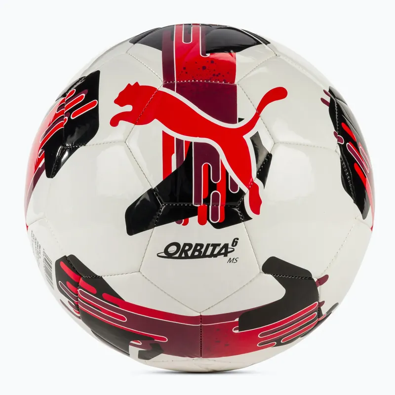 Fotbalový míč PUMA Orbita 6 MS puma white/puma red velikost 5 Expresní Doručení
