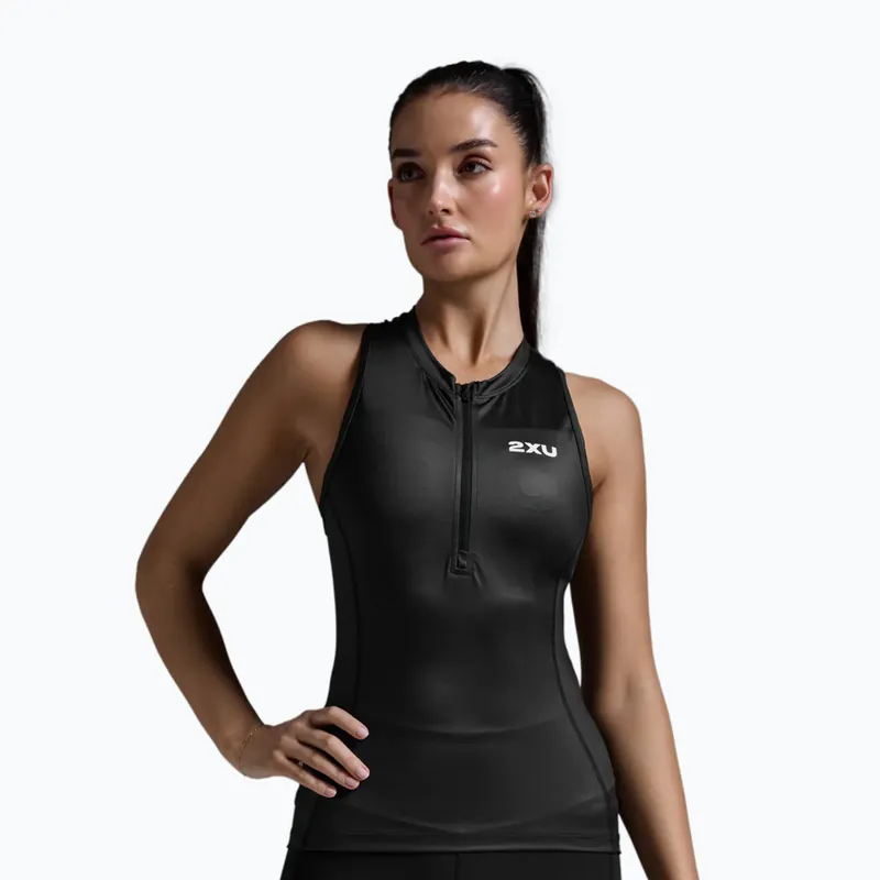 Dámské cyklistické tílko 2XU Core Tri Tank black/white Super Cena