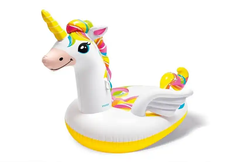 Cenový Hit Nafukovací zvířátko INTEX jednorožec RIDE ON - bílá