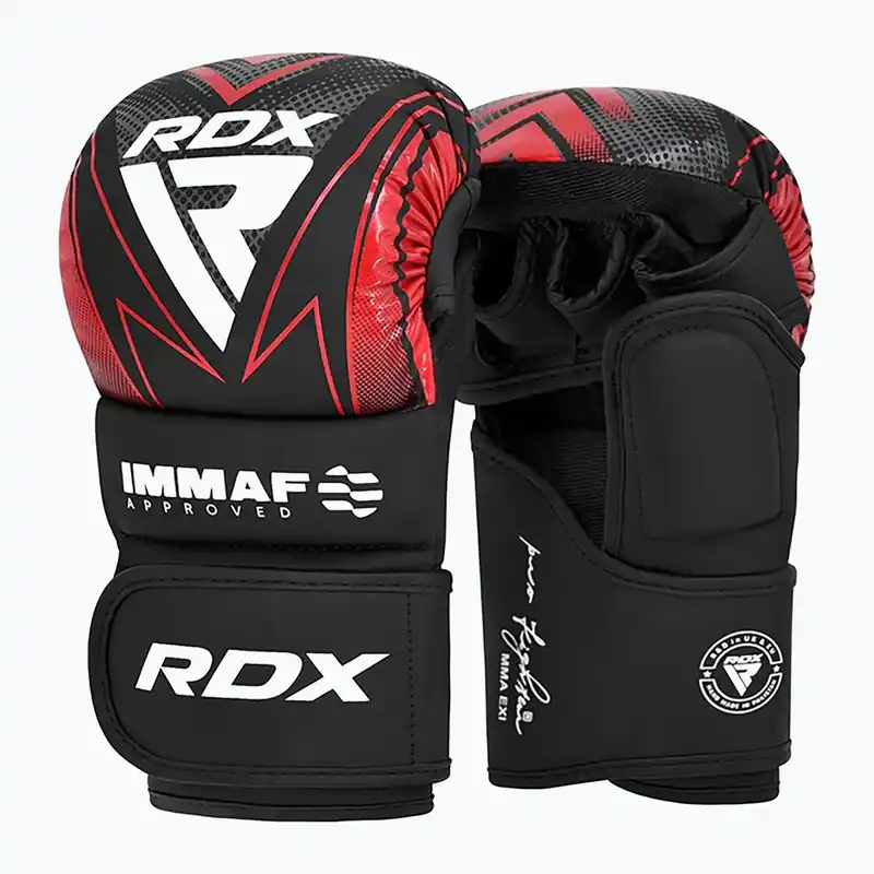 Grapplingové rukavice RDX IMMAF Approved Shooted Grappling red Horká Nabídka