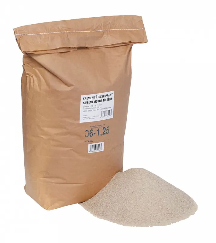 Filtrační písek 0,6 - 1,25 mm, 25 kg Ihned K Objednání