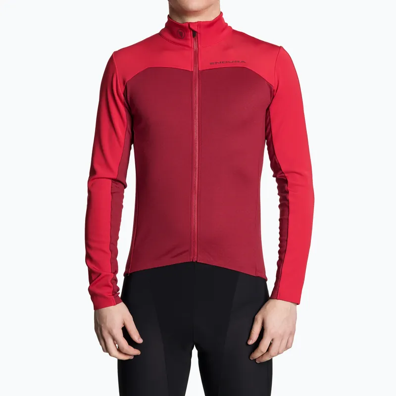 Pánská cyklistická mikina Endura FS260-Pro Roubaix rust red Aktuální