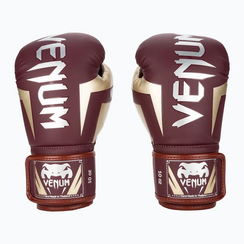 Boxerské rukavice Venum Elite burgundy/gold Tovární Cena