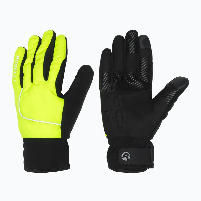 Pánské cyklistické rukavice Rogelli Essential Winter Waterproop fluorescent yellow Vrácení Zdarma