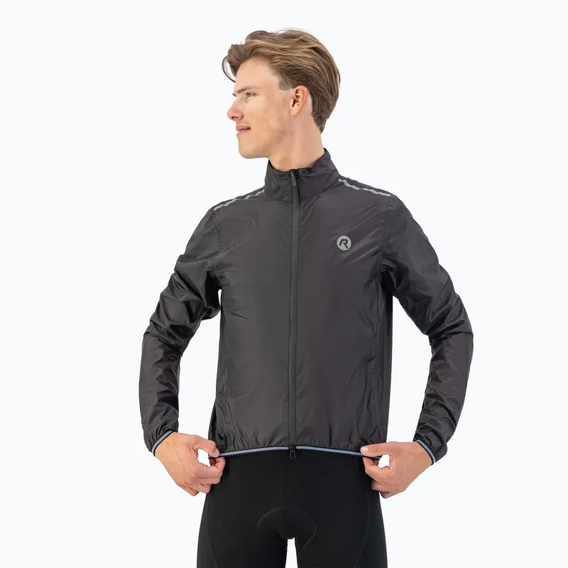 Pánská cyklistická bunda Rogelli Essential Rain black Omezená Nabídka