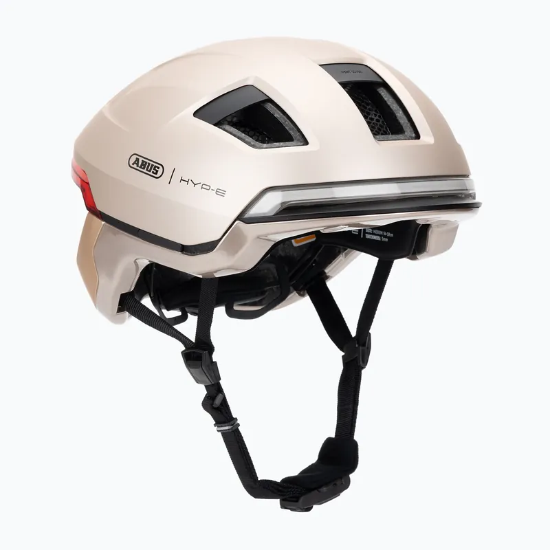 Cyklistická helma s blinkry ABUS Hyp-E champagne gold Sleva
