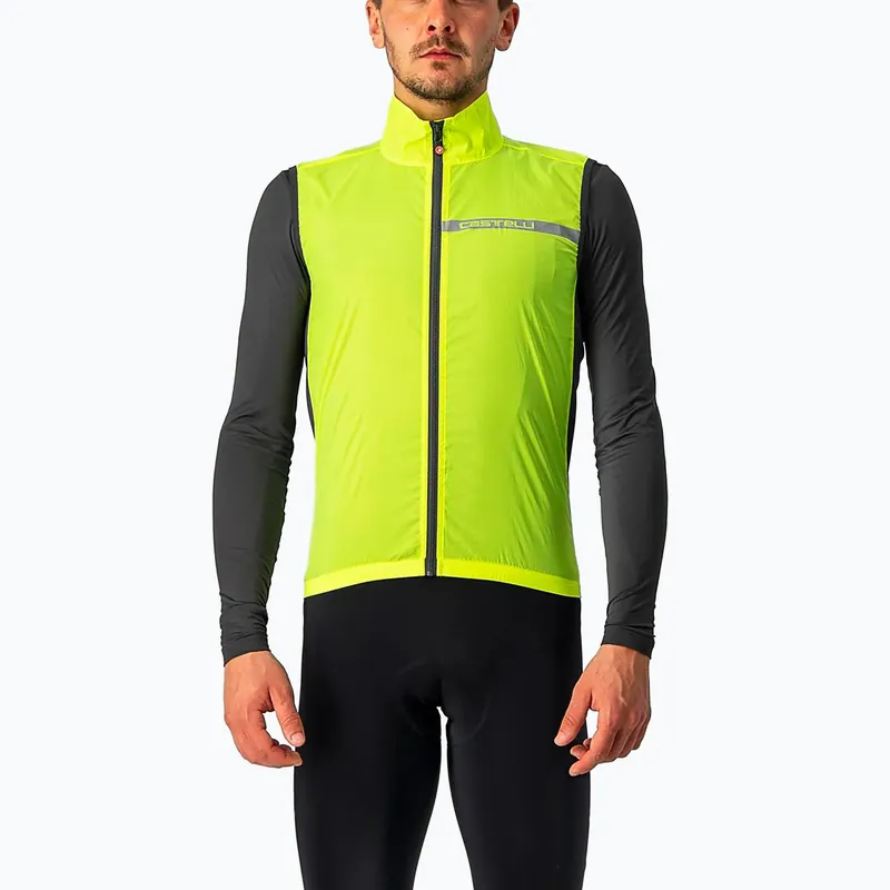 Bezpečná Platba Pánská cyklistická vesta Castelli Squadra Stretch electric lime/dark gray