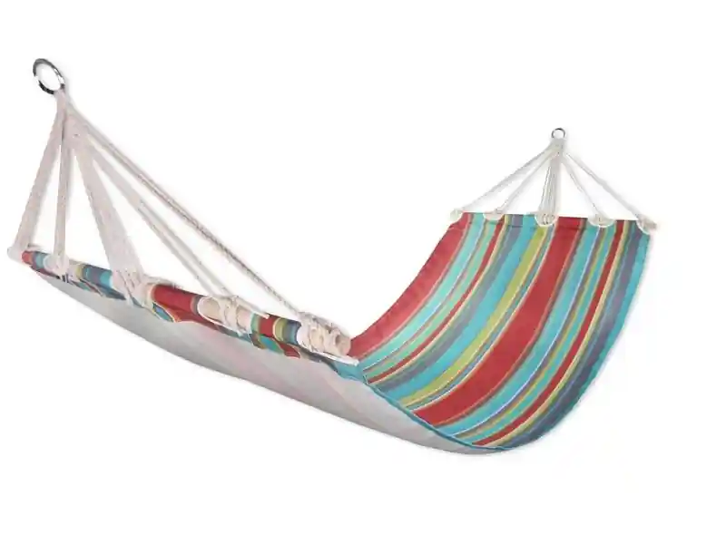 Houpací lehátko Sedco 200x80cm pruhované - zelená/červená Nejlepší Volba