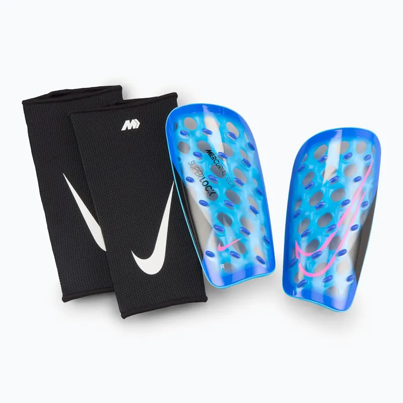 Chrániče na holeně Nike Mercurial FlyLite SuperLock racer blue/black/pink blast Přímo Od Výrobce