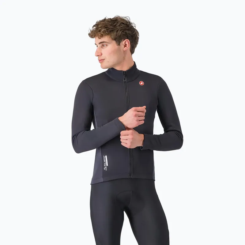 Pánská cyklistická bunda Castelli Entrata 2 light black/dark gray Speciální Cena