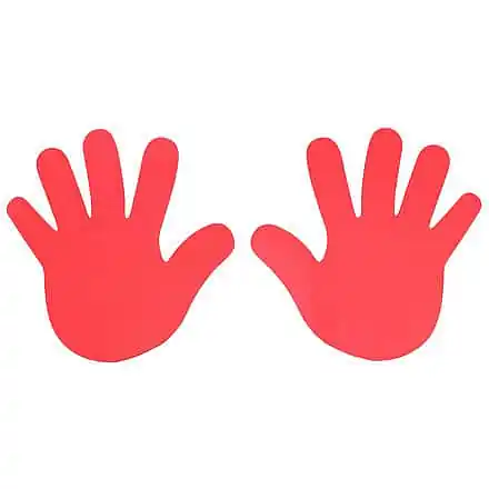 Autentický Hand značka na podlahu červená