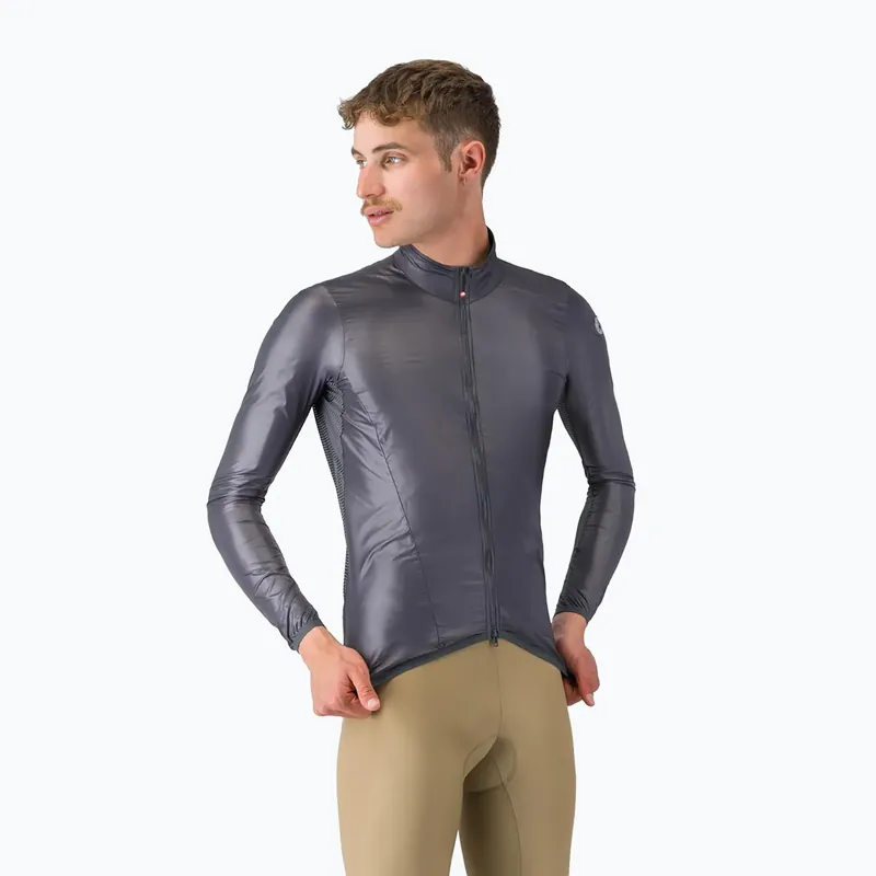 Rychlé Dodání Pánská cyklistická bunda Castelli Aria Shell 2 silver gray/dark gray