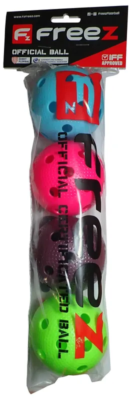 Florbalové míčky certifikované FREEZ - 4 ks v sáčku Značkový