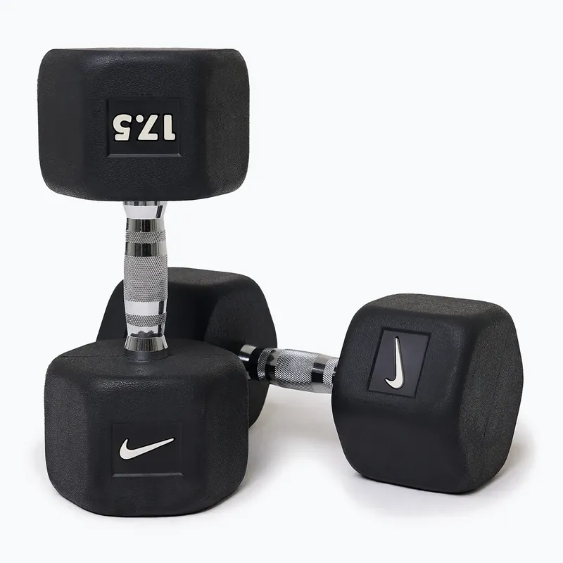 Finální Výprodej Pogumovaná činka Nike Strength Hex Dumbbell 17,5 kg black/white