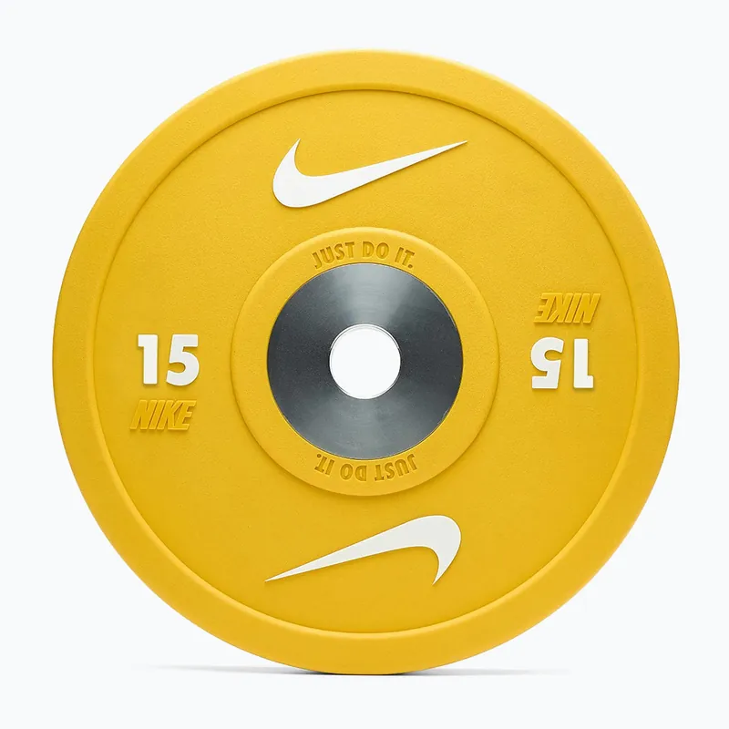 Olympijské bumperové závaží Nike Strength Pro Urethane Bumper Plates 15 kg yellow/white Originální
