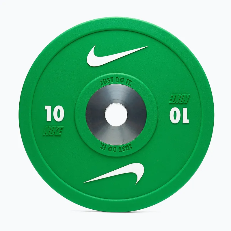 Sezónní Sleva Olympijské bumperové závaží Nike Strength Pro Urethane Bumper Plates 10 kg green/white