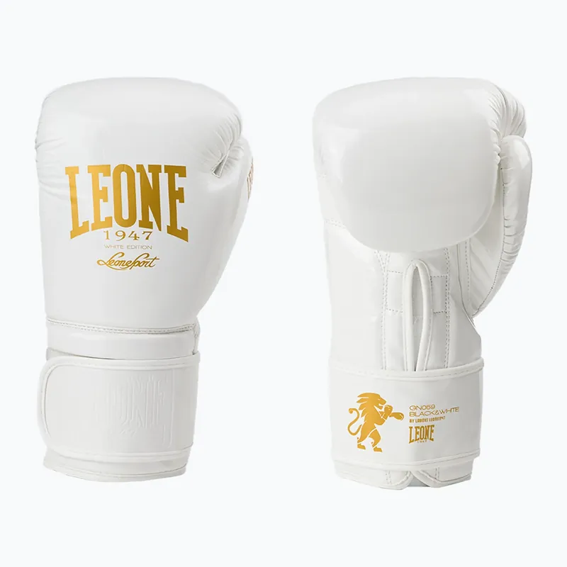 Boxerské rukavice Leone 1947 Black&White white GN059 Jen Po Omezenou Doba