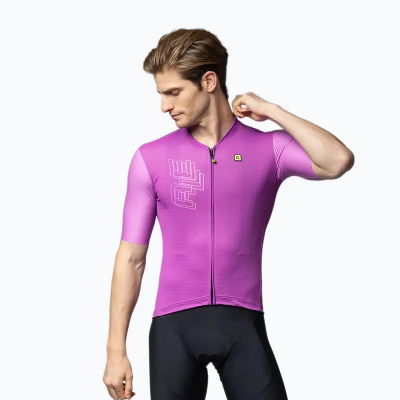 Pánský cyklistický dres Alé Follow Me cyclamen Sleva