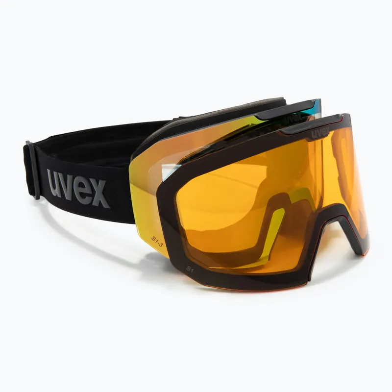 Lyžařské brýle UVEX Evidnt Attract V + pouzdro black matt/mirror green clear/yellow Aktuální