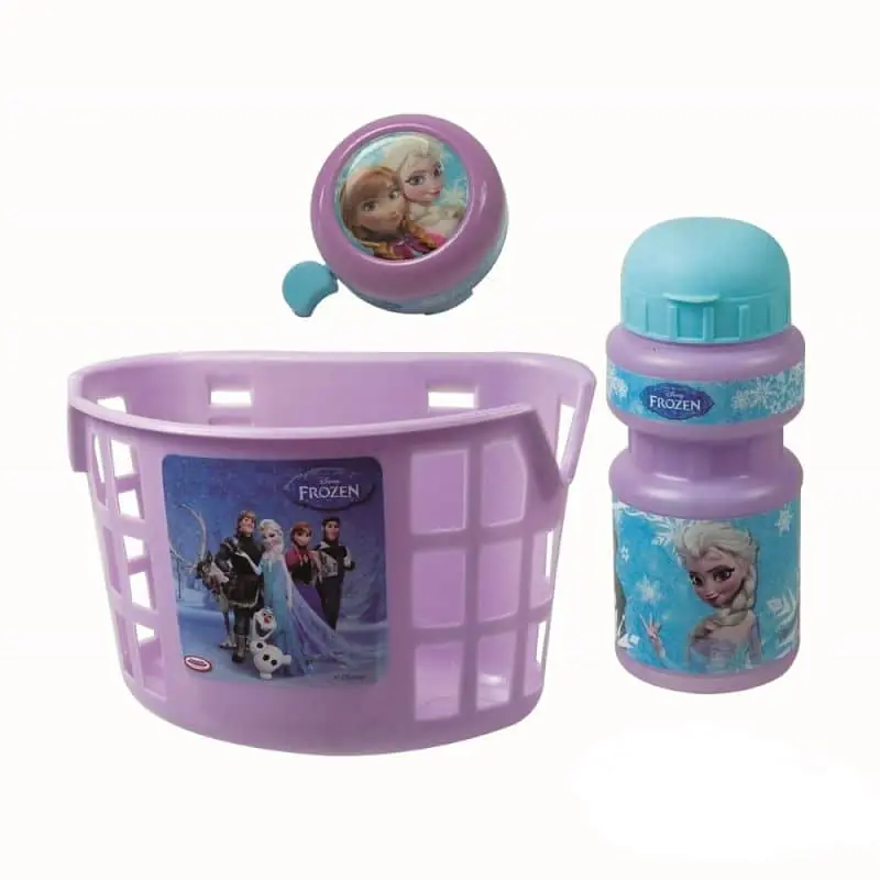 Rychlé Dodání Cyklistická sada Frozen (košík, zvonek, láhev)