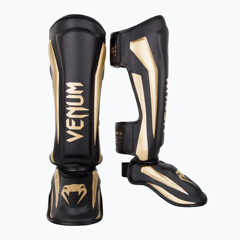 Originální Holenní chrániče Venum Elite Standup black/gold