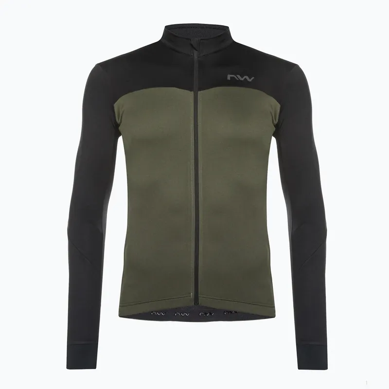 Pánský cyklistický dres Northwave Force 2 LS Full Zip 02 black Nízká Cena