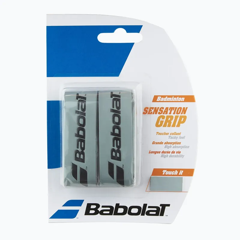 Omotávky na badmintonové rakety Babolat Grip Sensation 2 ks silver Sezónní Sleva