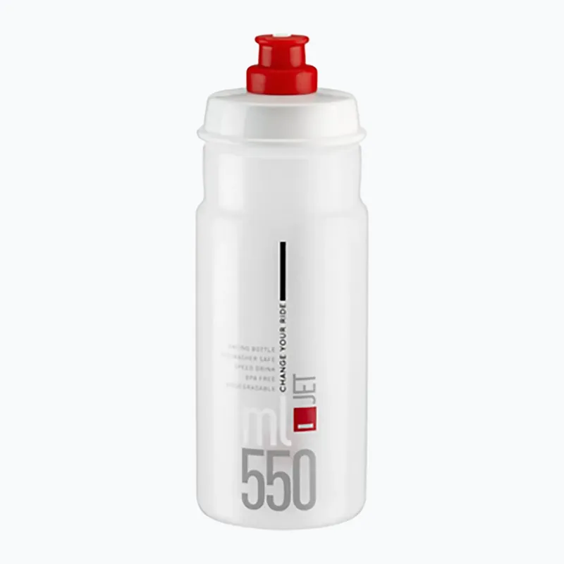 Kup Teď Cyklistická láhev Elite Jet 550 ml clear/red logo
