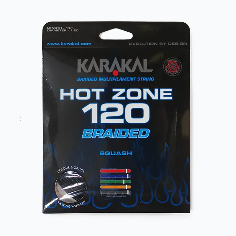 Nejprodávanější Squashová struna Karakal Hot Zone Braided 120 11 černá