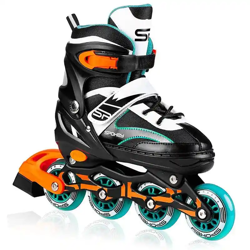 Spokey TONY Kolečkové brusle, černo-tyrkysové, ABEC7 Carbon, vel. 29-33 Sleva