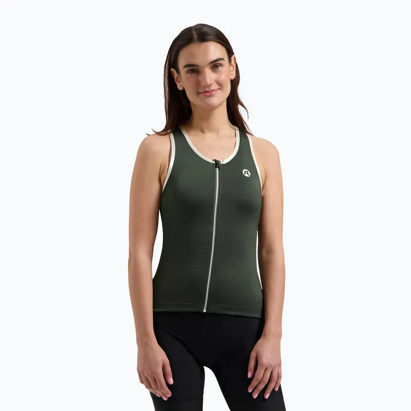 Dámský cyklistický dres Rogelli Abbey Tank Top W army green / sand Sezónní Sleva