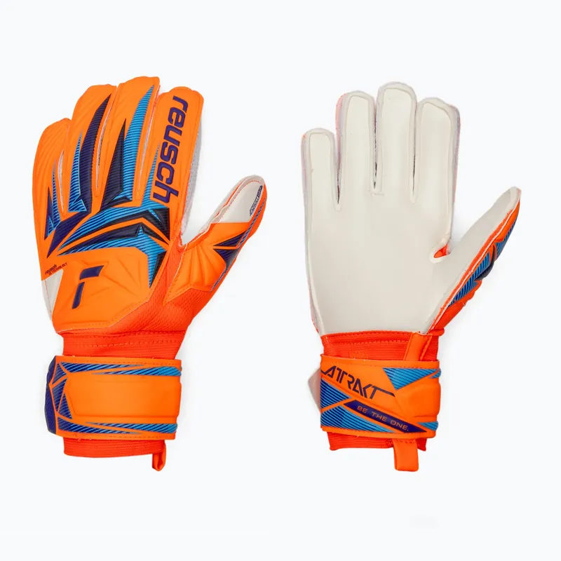 Dětské brankářské rukavice Reusch Attrakt Advance Junior shocking orange/blue Aktuální