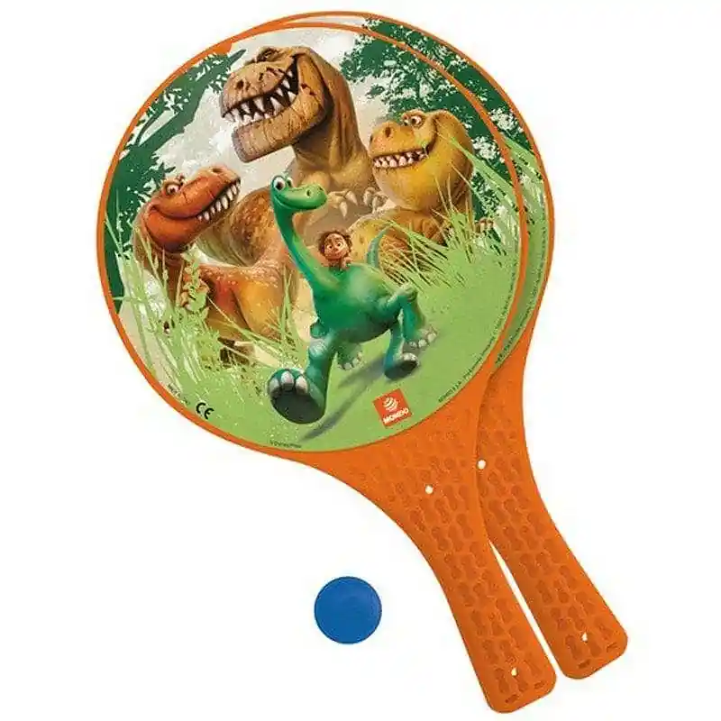 Plážový tenis DINOSAUR MONDO 15948 barva oranž velikost rakety 37x22cm - oranžová Originální