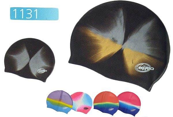 Koupací čepice SILICON MULTICOLOR 1131 - Černo-šedá Nejprodávanější
