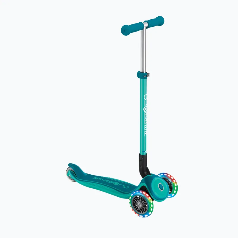 Dětská koloběžka Globber Primo Foldable Plus Lights dark emerald green Cenový Hit