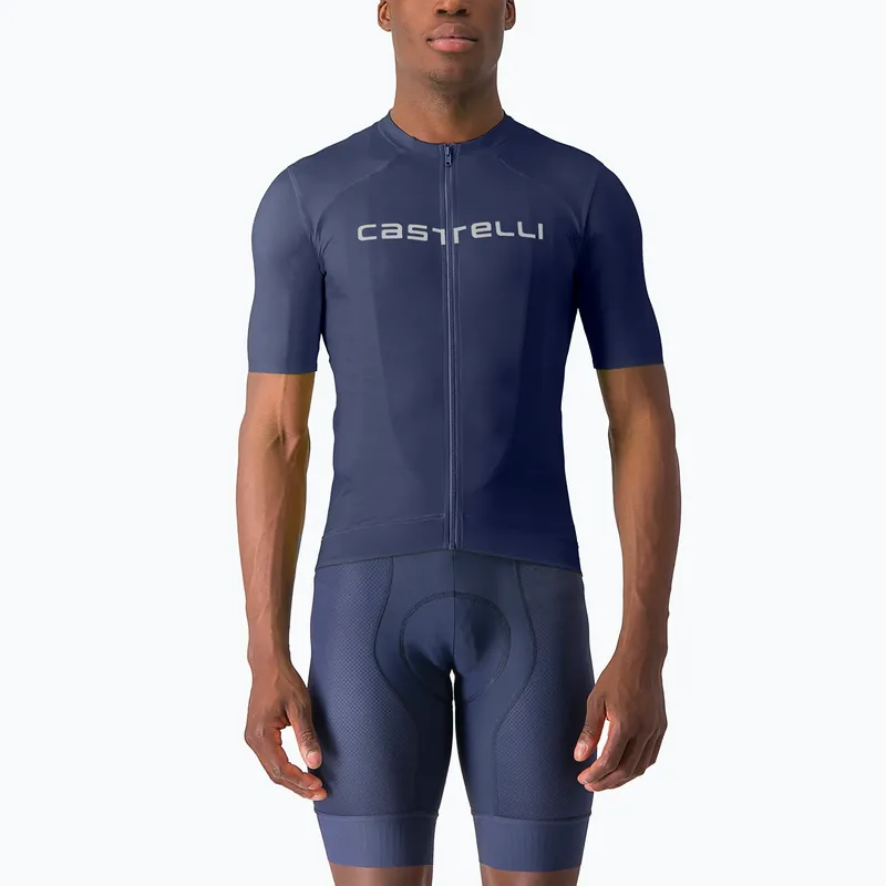 Přímo Od Výrobce Pánský cyklistický dres Castelli Elements belgian blue/ivory