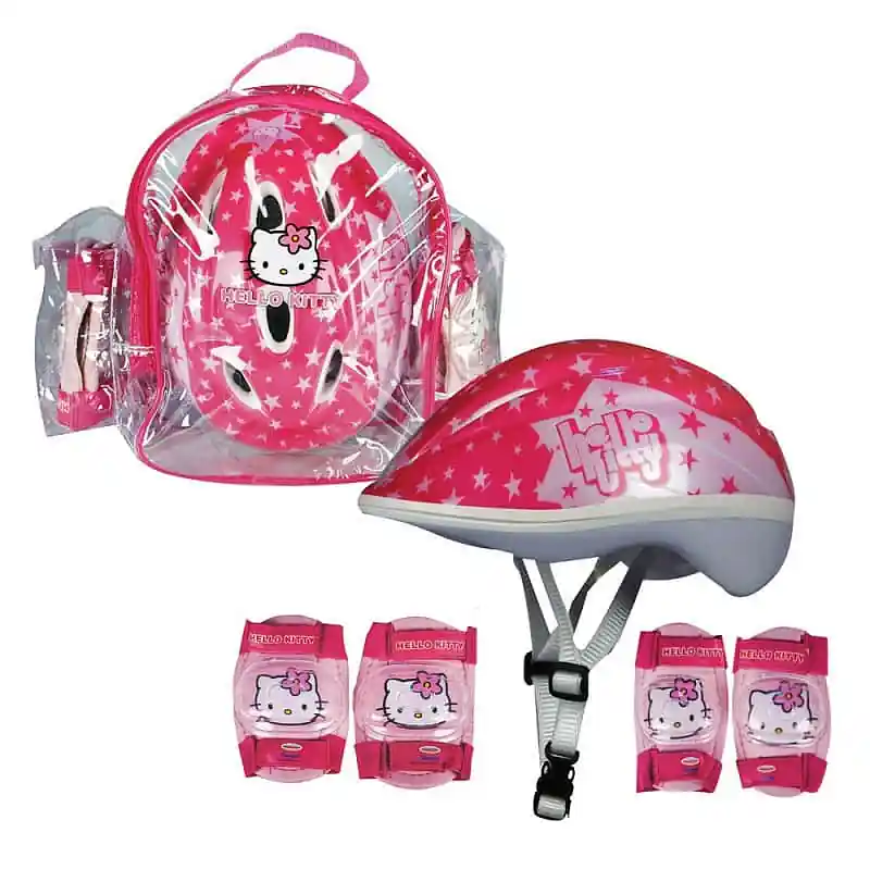 Expresní Doručení Sada chráničů a helmy Hello Kitty s taškou