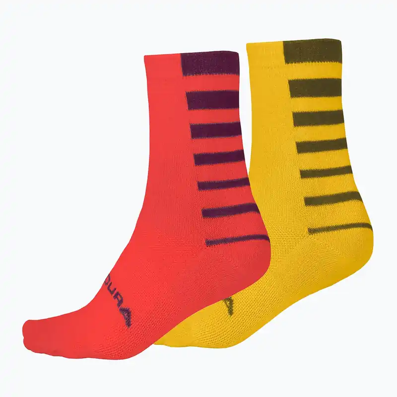 Cenová Bomba Pánské cyklistické ponožky Endura Coolmax Stripe 2-pack pomegranate