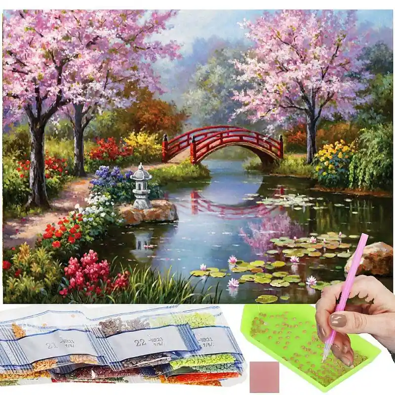 Bezpečná Platba Diamantové malování 40x30 cm, Japonské zátiší Springos ART