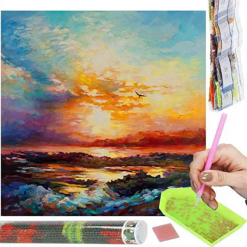Pouze Dnes Diamantové malování 40x30 cm, Západ slunce Springos ART
