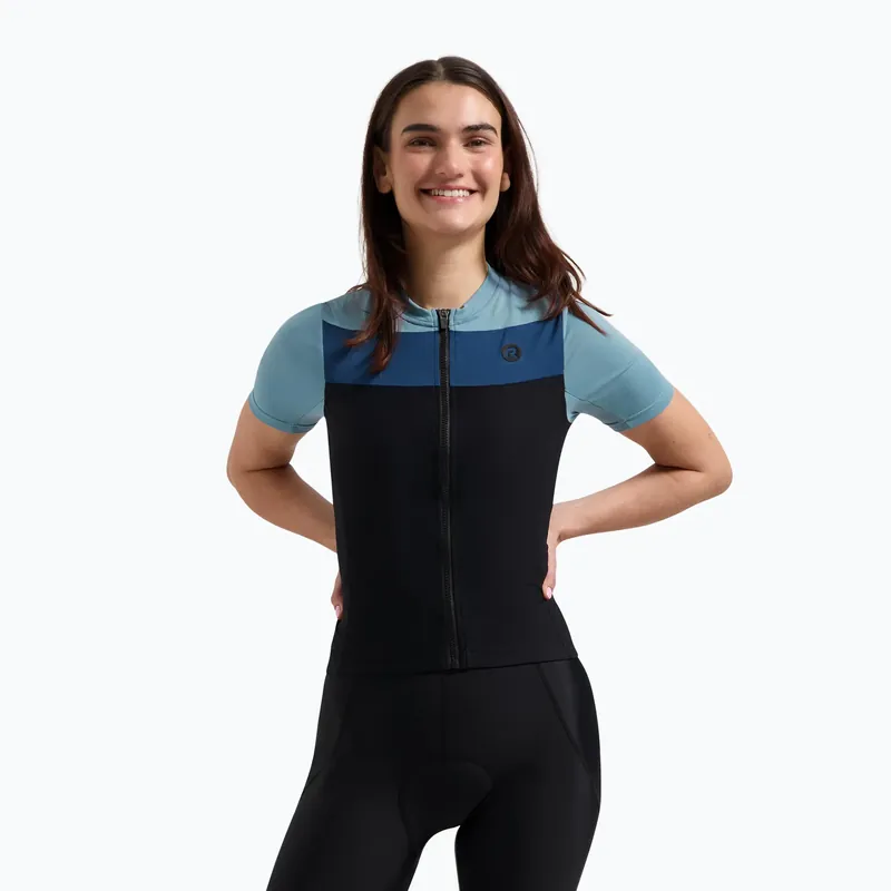 Novinka Dámský cyklistický dres Rogelli Core Block W black/blue/dark blue