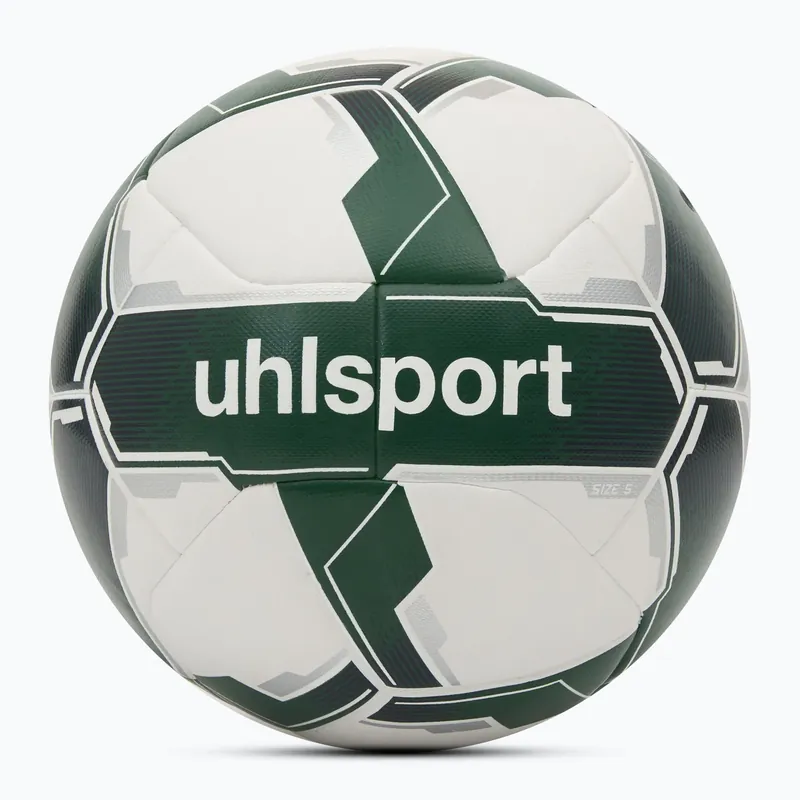 Vysoce Kvalitní Fotbalový míč uhlsport Attack Addglue For The Planet white/dark green/silver velikost 5