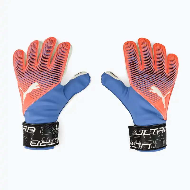 Brankářské rukavice PUMA Ultra Protect 3 Rc oranžové a modré 41819 05 Výprodej