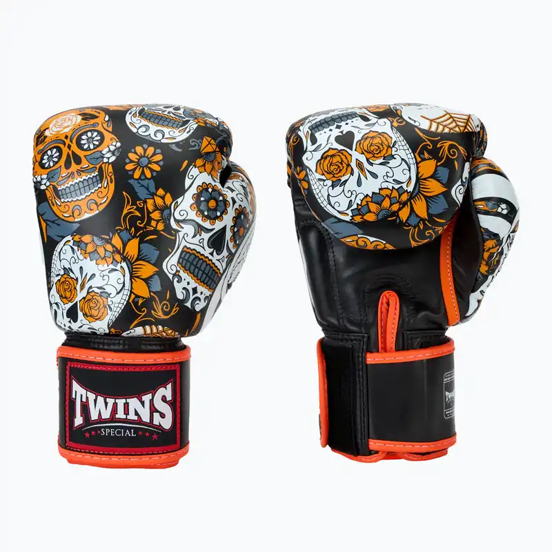 Značkový Boxerské rukavice Twins Special Fancy FBGVL3-53 Skull orange/black