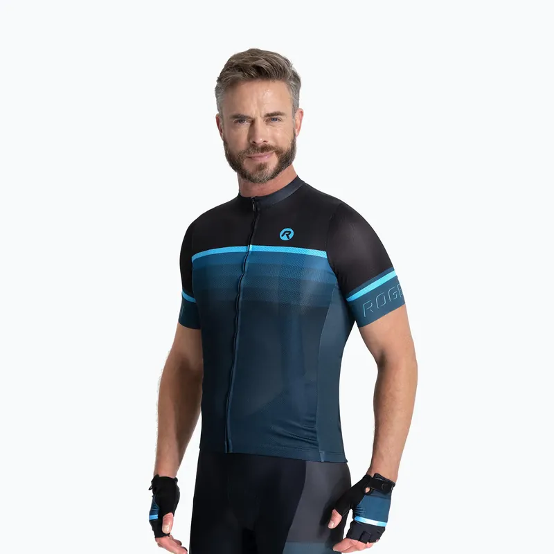 Pánský cyklistický dres Rogelli Hero II black/blue Přímo Od Výrobce