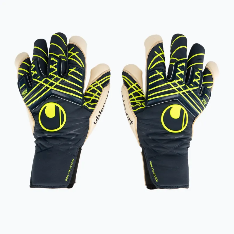 Cenově Výhodný Brankářské rukavice uhlsport Prediction Absolutgrip SC navy/white/fluo yellow