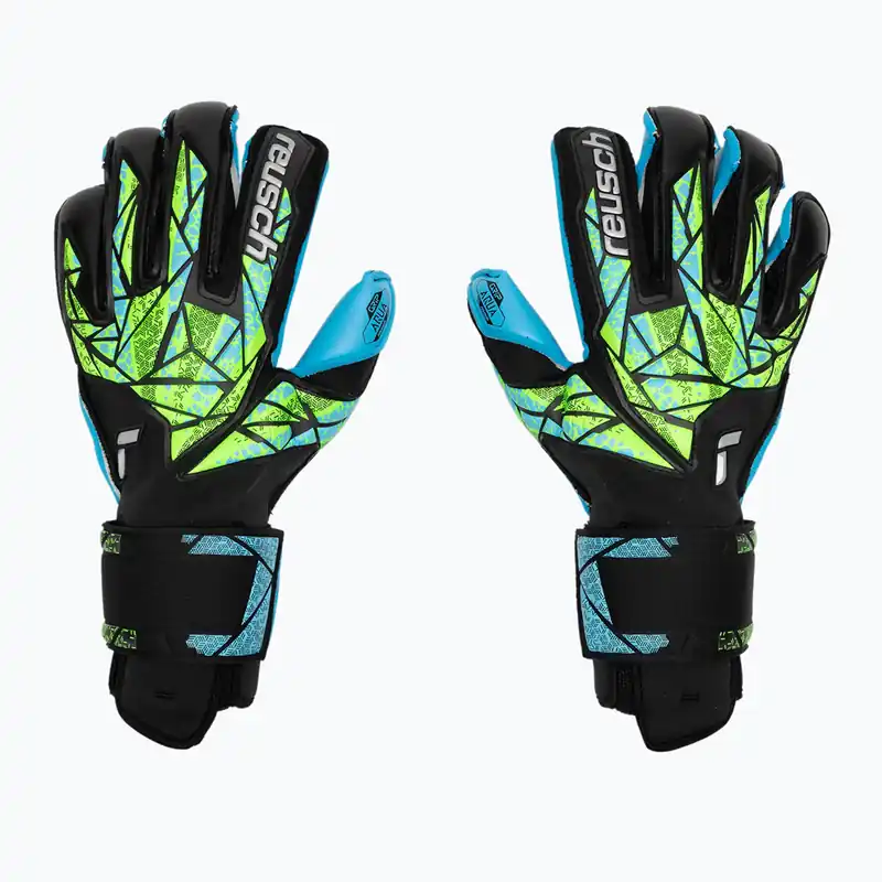 Brankářské rukavice Reusch Attrakt Aqua Evolution black/fluo lime/aqua Vrácení Zdarma