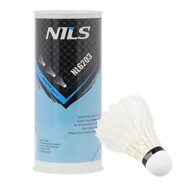 Bílé badmintonové míčky z pěří NILS NL6203 3ks Nová Kolekce