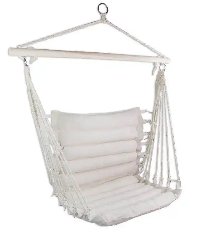 Super Cena Závěsné houpací křeslo SEDCO RELAX STRIPS plněné - Bílá