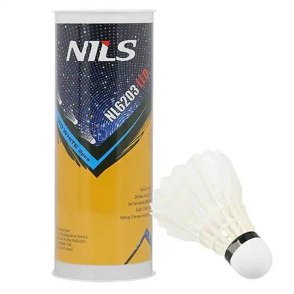 Bílé badmintonové míčky z pěří NILS NL6203 LED 3ks Autentický